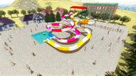تخصيص حديقة مائية دوامة ملونة مفتوحة الشريحة 100 متر مربع مساحة أرضية